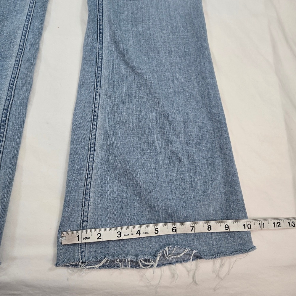 Abercrombie Fitch Flare Jeans Womens 26 High Rise Patch Pocket Button Fly Blue - Picture 10 of 12